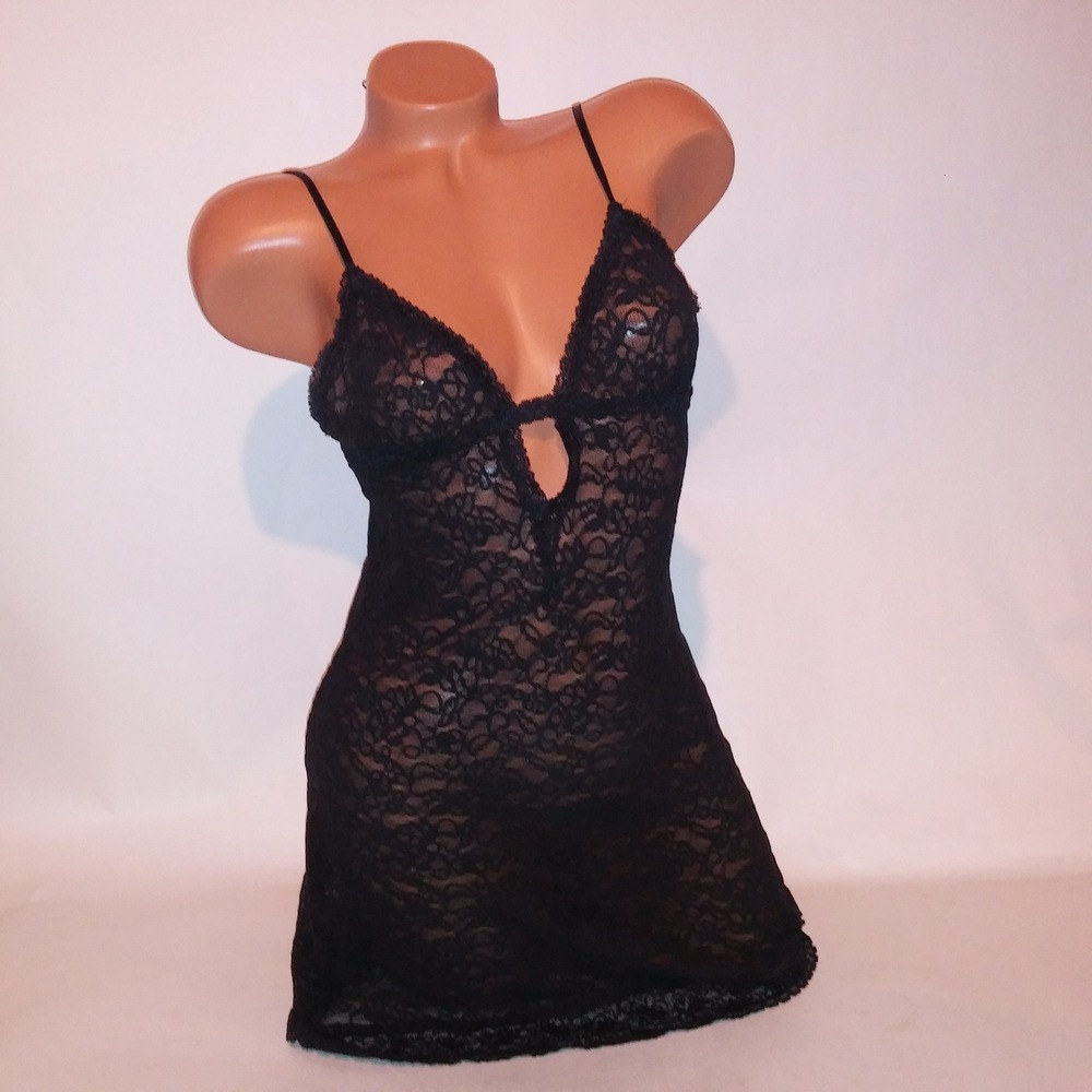 Victoria Secret Lingerie Chemise Slip Large Black Lace The Lacie 2010 Collection